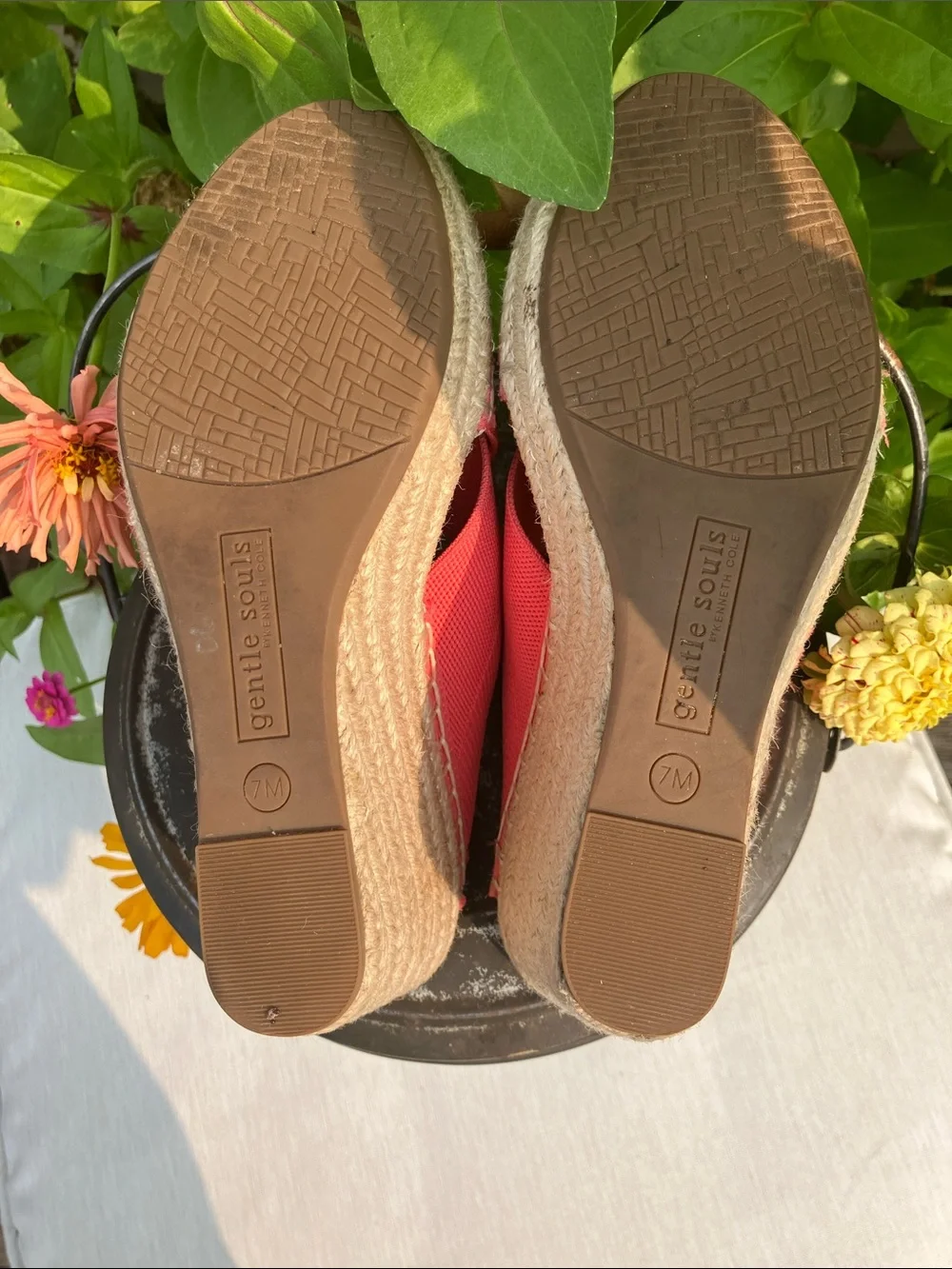 NWOT- Kenneth Cole Coral Pink Wedge Espadrilles